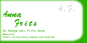anna frits business card